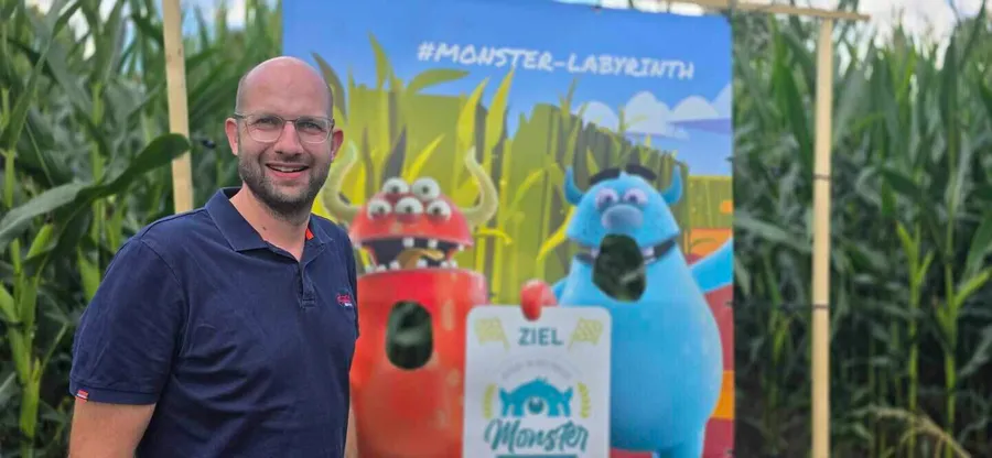 Nils Gerber am Maisfeldlabyrinth